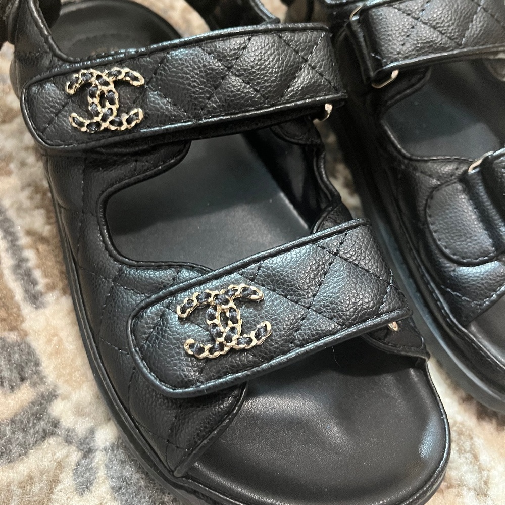 Chanel Grained Calfskin Dad Sandal